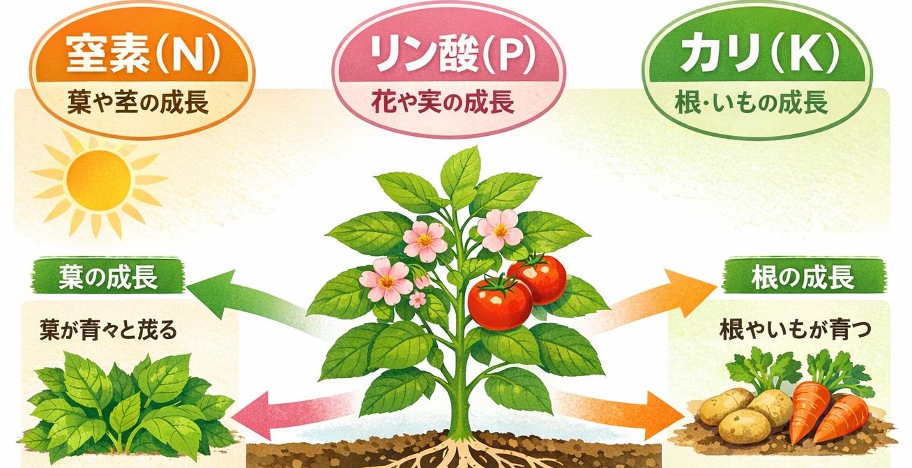 NPKの働きを示す図
